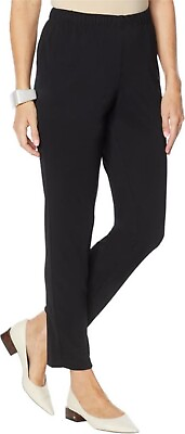#ad MarlaWynne Luxe Jersey Knit Easy Pant BLACK 1X NEW 743 106