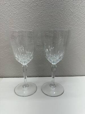 Set of 2 Luminarc Cristal D Arques Durand Diamant Wine Glasses 6 3 4quot;