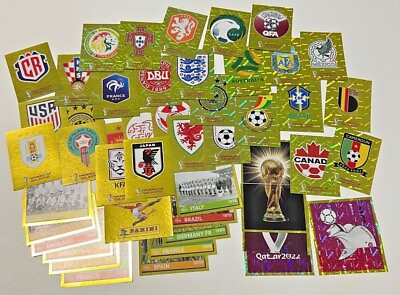 #ad 2022 PANINI FIFA World Cup Qatar Stickers GOLD FOILS Logos and Teams
