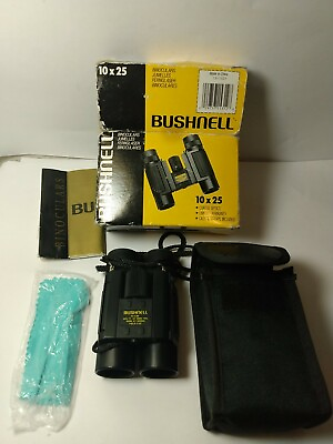 Bushnell 10x25 Binoculars Vintage 13 1027 w case never used open box Vintage