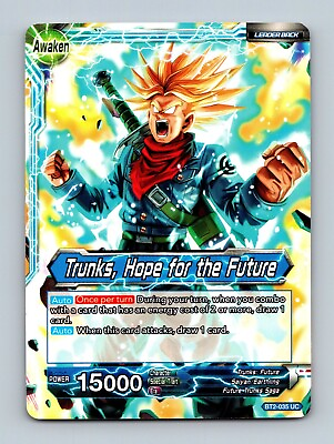 #ad Dragonball Super CCG Trunks Hope for the Future BT2 035 Leader Cross Worlds