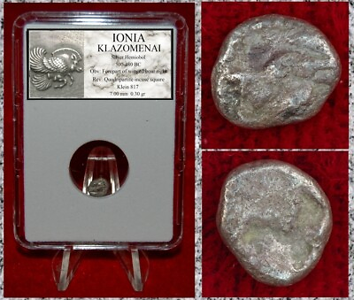 #ad Ancient Greek Coin IONIA KLAZOMENAI Winged Boar Silver Hemiobol 500 480BC