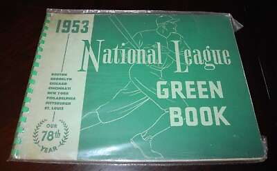 #ad 1953 National League Baseball Green Book Statistics Schedule Yearbook Program