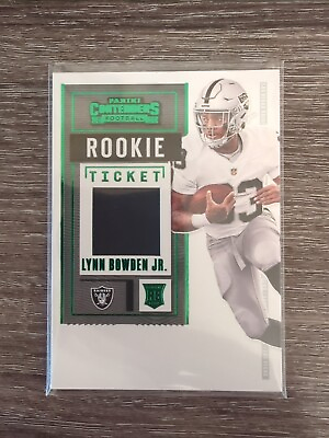 #ad Lynn Bowden Jr 2020 Panini Contenders Green Rookie Ticket Patch RC Raiders
