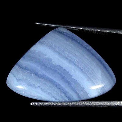 #ad 25.30Cts Natural Blue Lace Agate Cab Loose Gemstone Shape Pear Size 28x19x7mm