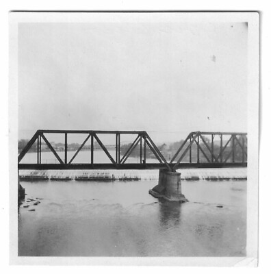 #ad Vintage 1920s 1930s Photo Bridge over Ohio Black amp; White Glossy 3.5 x 3.5 in
