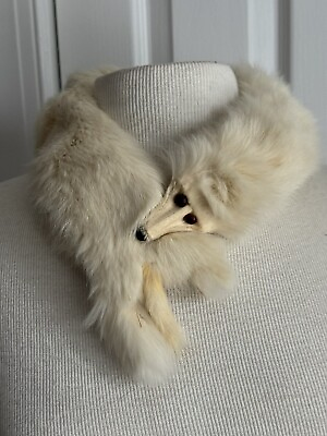 #ad #ad Childs Vintage Mink Fur Scarf White One Pilet 22” Long