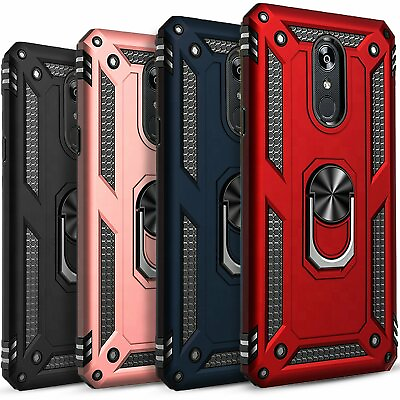 #ad For LG Stylo 5 Case Ring Kickstand Phone Cover Tempered Glass Protector