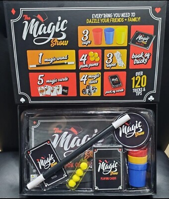 #ad Magic Trick Set 120 Tricks and Tips Magician Illusions Kit Ages 6 Children