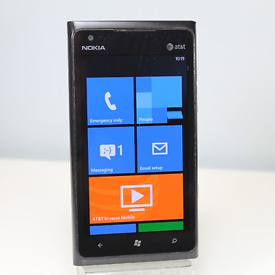 Nokia Lumia 900 RM 808 ATamp;T 4G LTE Smartphone Black 16GB N1 6C