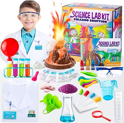 Klever Kits 72 Science Kits for Kids Scientific Experiment Magic Set w Lab Coat