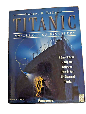 #ad TITANIC CHALLENGE OF DISCOVERY PC GAME WIN 95 Includes BOX and all documents