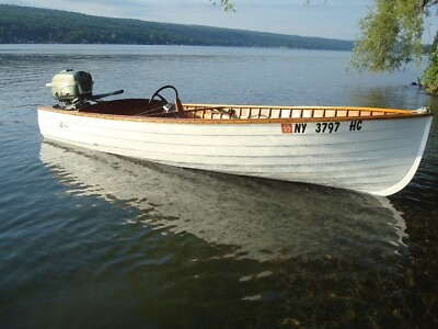 #ad 1955 Lyman 13 Race Boat with 1955 Johnson 25hp engine center steer conversion