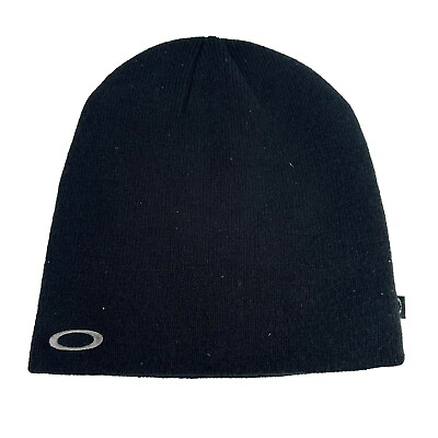 #ad #ad Oakley Fine Knit Beanie Hat Black Adults One Size Fits Winter Ski Beanie