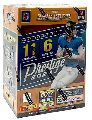 2022 Panini Prestige Football Blaster Box 6 Packs 66 Cards NFL In Hand Sealed