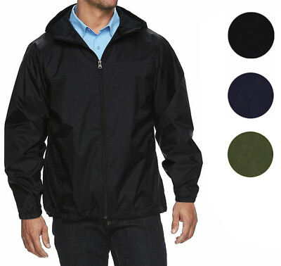 Men#x27;s Water Resistant Zip Up Hooded Lightweight Windbreaker Rain Jacket
