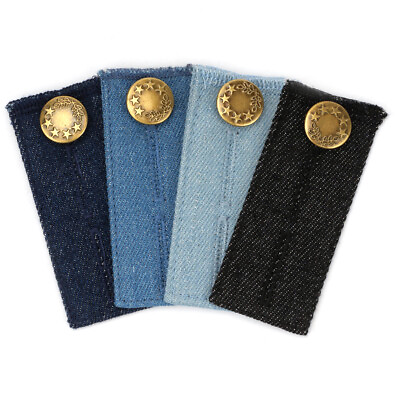 #ad 4 8 PCS Denim Waist Extender Button Metal for Jeans Pants Skirt Comfy Expander