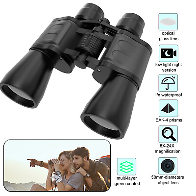 180x100 Outdoor Binoculars Waterproof Zoom Day Night Optics Hunting Telescope