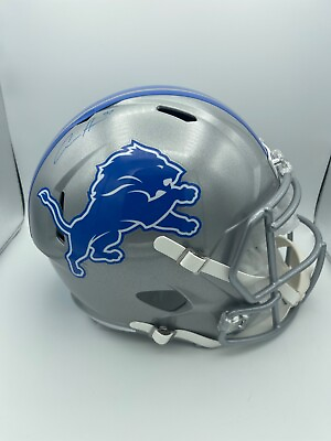 #ad #ad Aidan Hutchinson Signed Detroit Lions Full Size Speed Helmet COA Hologram Lions
