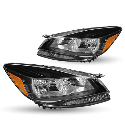 #ad For 2013 2014 2015 2016 Ford Escape SUV Black Headlights Assembly Headlamps Pair