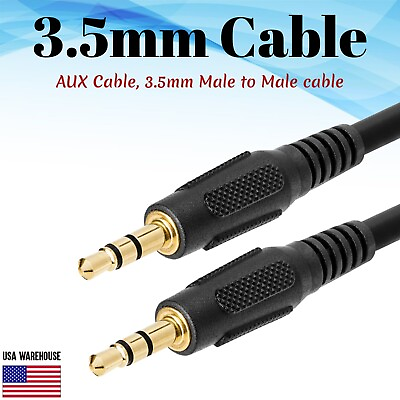 #ad 3.5mm Male to Male Cable 3ft 6ft 12ft 25ft 50ft 100ft Lot Stereo Audio Aux 1 8quot;