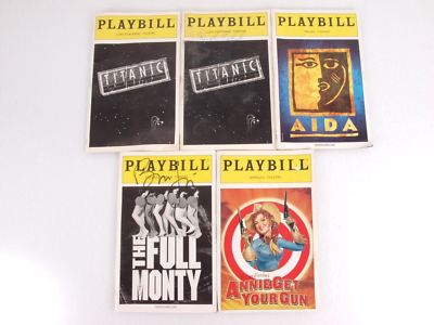 Playbill Lot of 5 Off Broadway Musicals Titanic Full Monty Aida Annie Gun