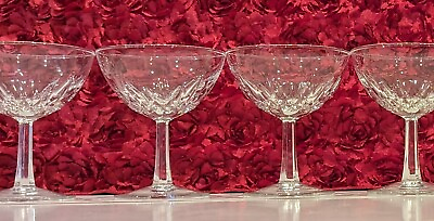 #ad Luminarc Verrerie D#x27;Arques France Clear Champagne Sherbet Wine Glasses Set of 4