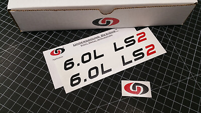 6.0L LS2 Decals 2pk Racing Hood Stickers 05 07 Corvette 05 GTO 06 09 TBSS SSR