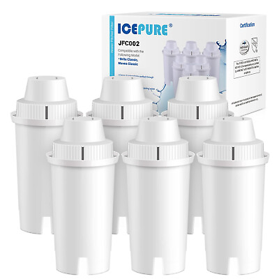 Replacement Brita Longlast Water Filter Pitcher for drinking water 6PACK Icepure