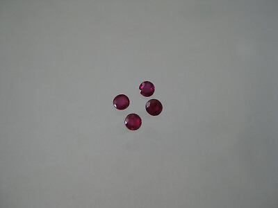 #ad 2.3 MM. Round Natural RedRubies Total Weight .32 Carats Loose Gemstone 4 Pieces.