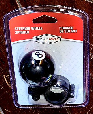 #ad RoadPro 8 Ball Steering Wheel Spinner w Adjustable Rubber Padding Clamp RP 70040