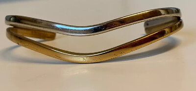 Sergio Lub California Copper amp; Silver Two Tone Victorian Spring Cuff Bracelet