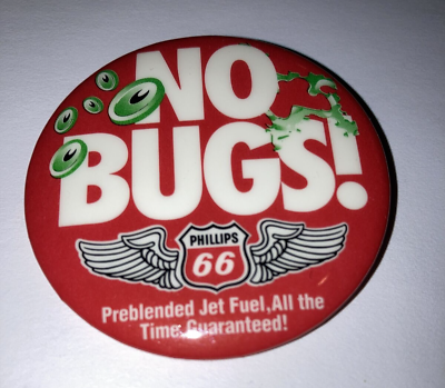 Rare Phillips 66 Pinback Button Phillips 66 Logo w Wings Jet Fuel Advertising