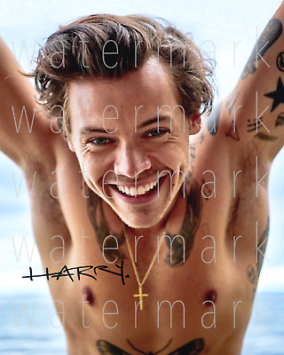 Harry Styles signed shirtless nude 8X10 inch photo picture poster autograph RP