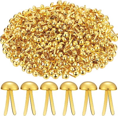 500 Pieces Paper Brass Fasteners Brass Brads round Fasteners for Kids Craft Art