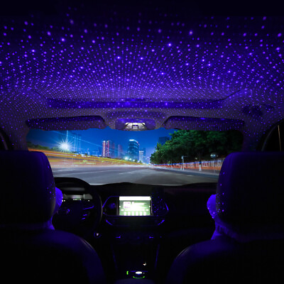 #ad USB Car Accessories Interior Atmosphere Star Sky Lamp Ambient Night Lights US