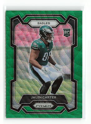 #ad JALEN CARTER #381 RC 2023 PANINI PRIZM EAGLES GREEN WAVE