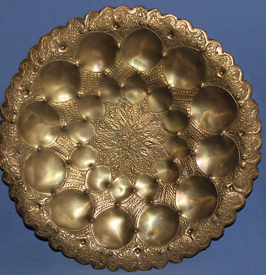 VINTAGE HAND MADE ORNATE BRASS WALL HANGING PLATE