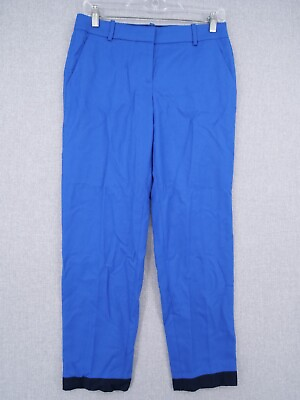 #ad J. Crew Pants Womens Size 4 Blue Cafe Capri 100% Wool Pockets Business Casual