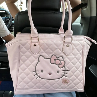 #ad Cute Girl Pink Hello Kitty Tote Bag Soft Leather Shoulder Bag Handbag Travel Bag
