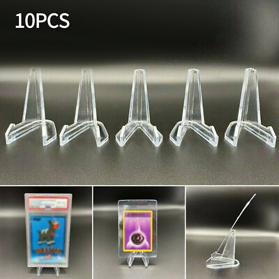 10 Pcs Acrylic Clear Stand Card Commemorative Coin Display Holder Small Stand