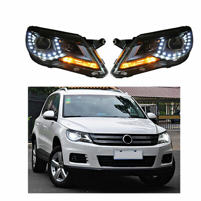 #ad Headlight Assembly For VW Tiguan 2010 2011 Xenon Beam Projector LED DRL