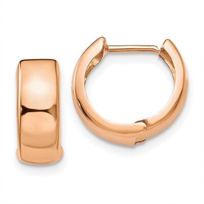 #ad 10k Rose Gold Huggie Hoop Earrings Gift for Women 0.98g
