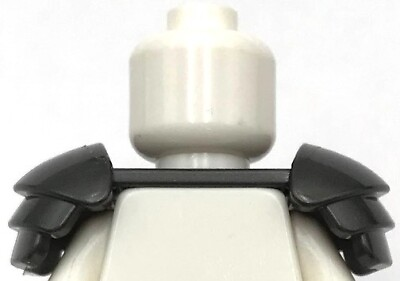 #ad Lego New Pearl Dark Gray Minifigure Armor Shoulder Pads Ridged Part