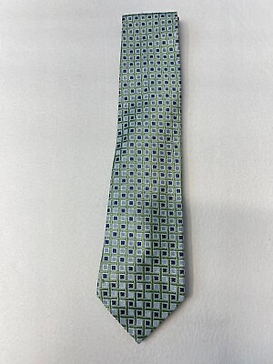 #ad NEW Vintage Tommy Hilfiger 58quot; Tie Multicolor Two Tone Geometric 100% Silk USA