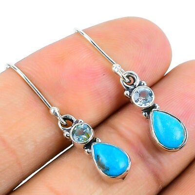 #ad #ad Sleeping Turquoise Earring 925 Solid Sterling Silver Gemstone Jewelry 1.38