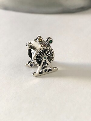 #ad Colorful Ferris Wheel Charm Bead S925 Authentic Sterling Silver European Bead