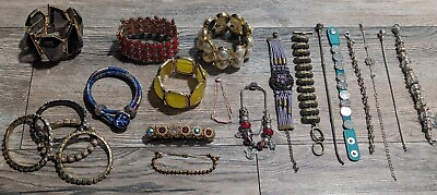 #ad Vintage To Now Costume Jewelry Lot 21 Bracelets Wearable