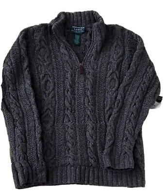 #ad Exclusive Hand Knit For Lauren Ralph Lauren Green Quarter Zip Sweater Size P S