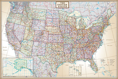 #ad Swiftmaps United States Map US USA Wall Map Poster Mural quot;Executive Editionquot;